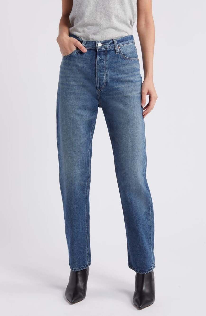 Paige Jeans Women's Size 25 Blue Denim High Rise Straight Leg Sawyer Jeans
